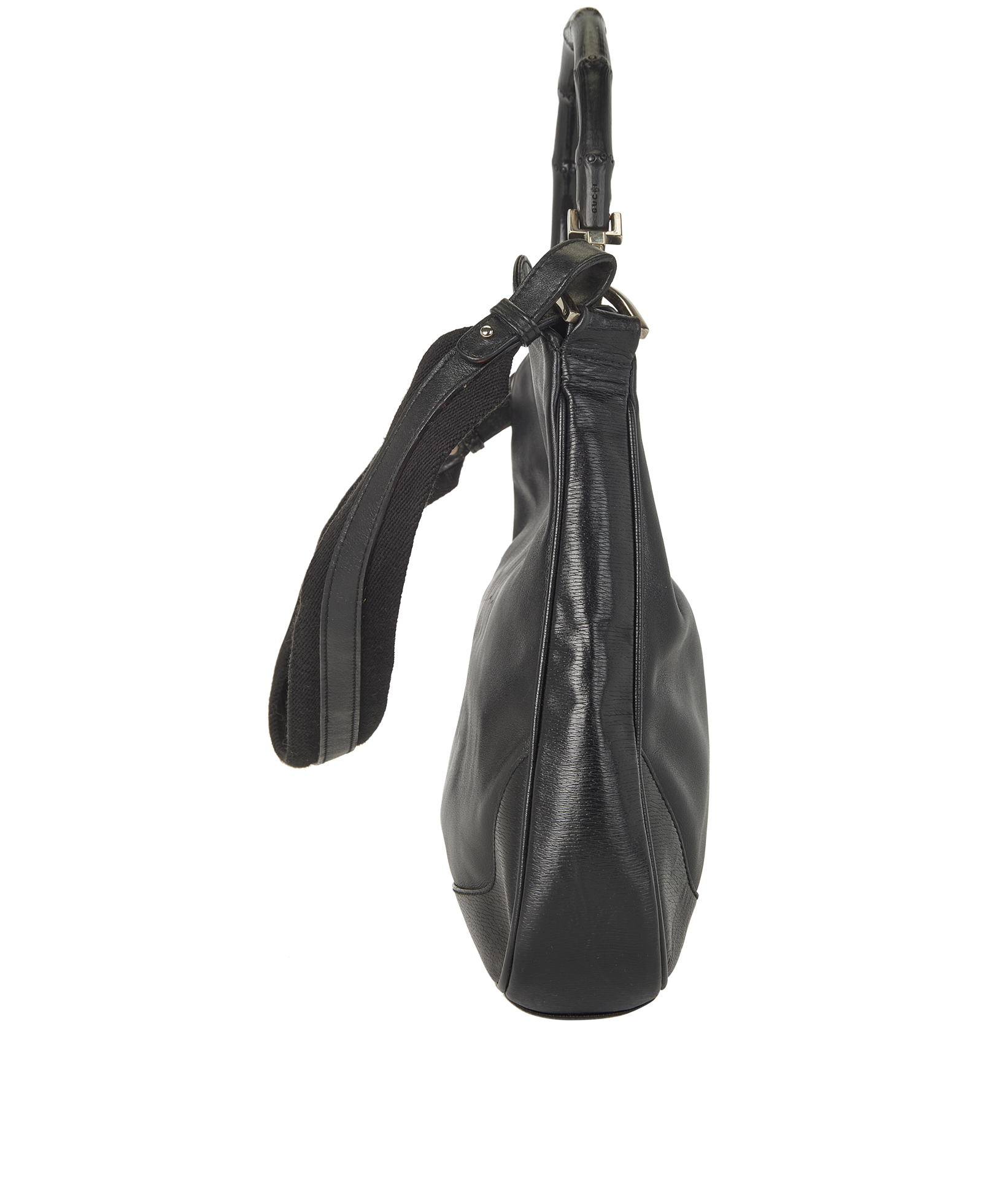 Bamboo 2-Way Tote, &pound;390, Handbags, Black, Leather, Side view